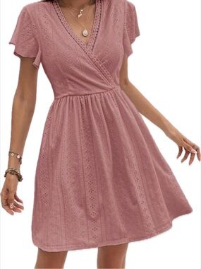 NWOT Boho A-line Ruffle Dress. Pull-on. Elastic High Waist.